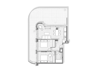 2 спальни, 106,5 м²